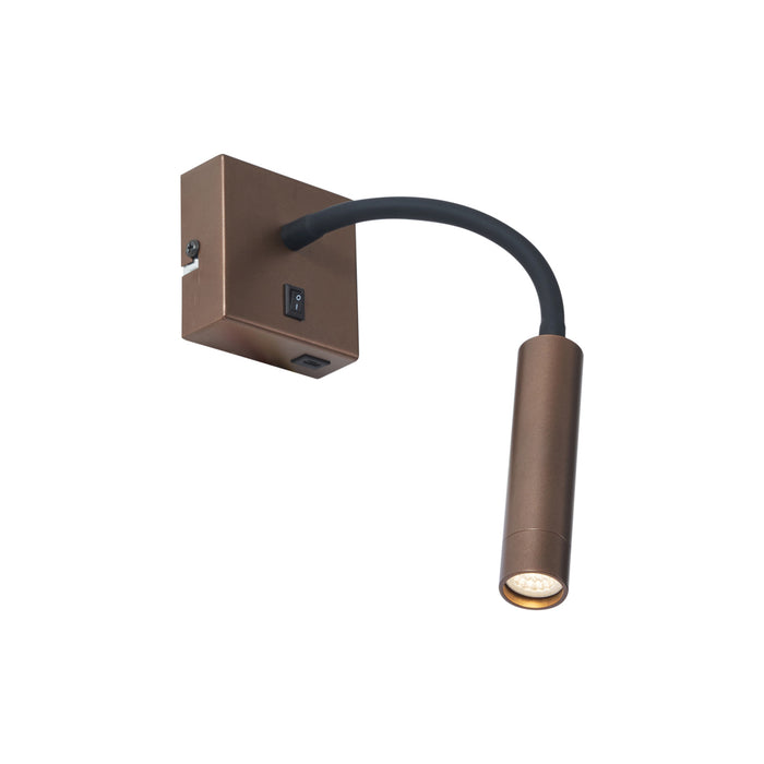 QAZQA Moderne wandlamp brons met USB-C poort - Gosna