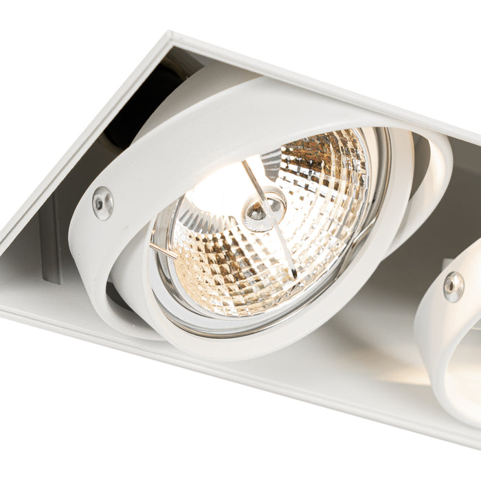 QAZQA Set van 6 inbouwspots wit GU10 70mm 2-lichts trimless - Oneon