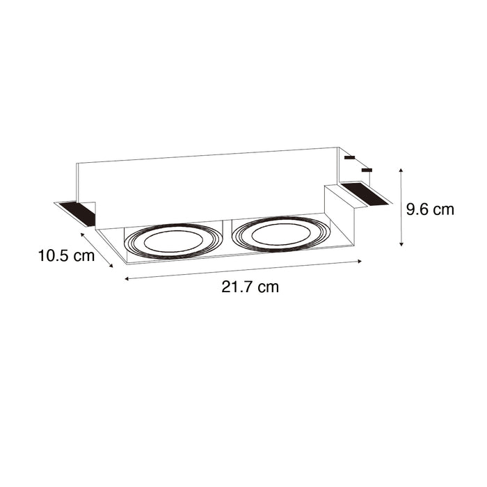 QAZQA Set van 6 inbouwspots wit GU10 70mm 2-lichts trimless - Oneon