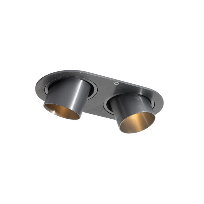 QAZQA Set van 6 inbouwspots gunmetal GU10 35mm kantelbaar 2-lichts -