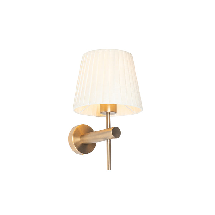 QAZQA Smart wandlamp brons met witte kap incl. Wifi A60 - Pluk