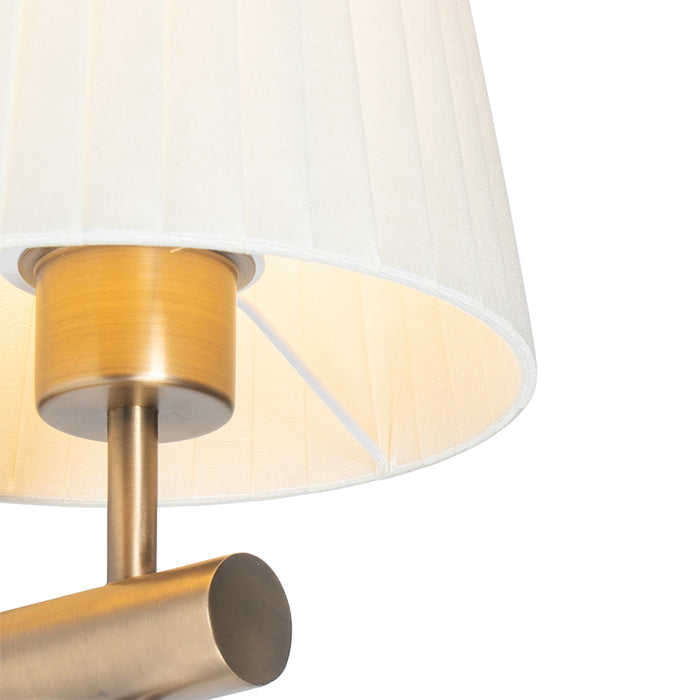 QAZQA Smart wandlamp brons met witte kap incl. Wifi A60 - Pluk