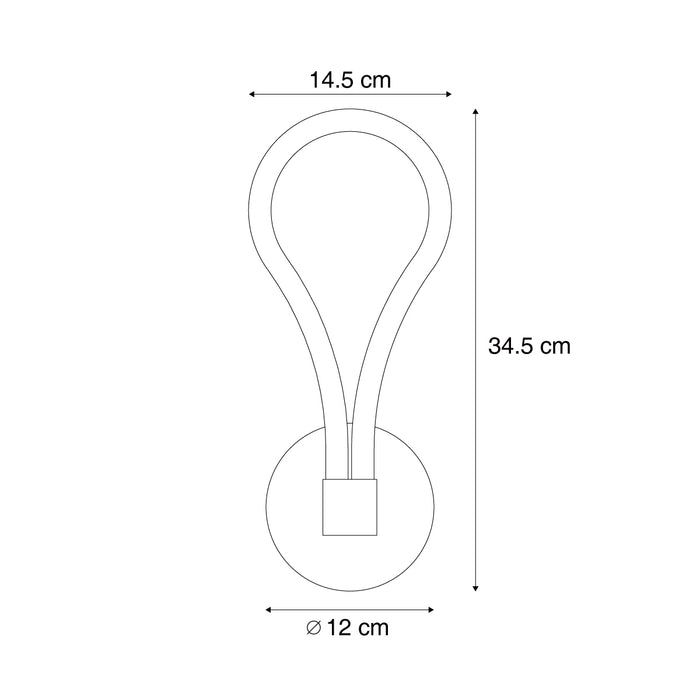 QAZQA Moderne wandlamp zwart incl. LED 3-staps dimbaar - Keri
