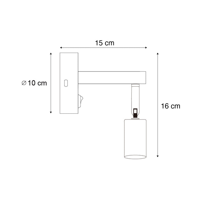 QAZQA Moderne wandlamp goud met USB-C kantelbaar - Rex