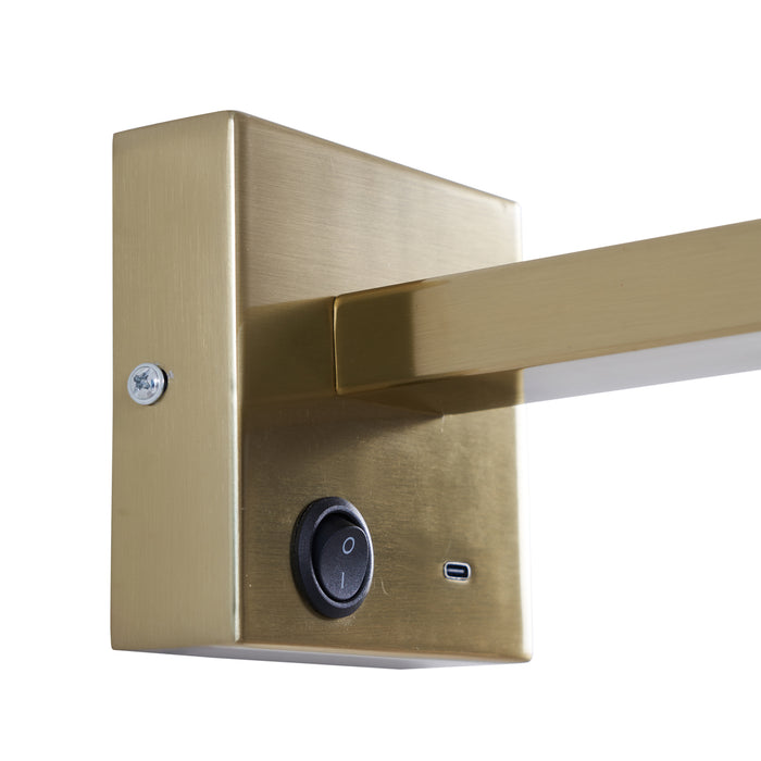 QAZQA Moderne wandlamp goud met USB-C kantelbaar - Rex