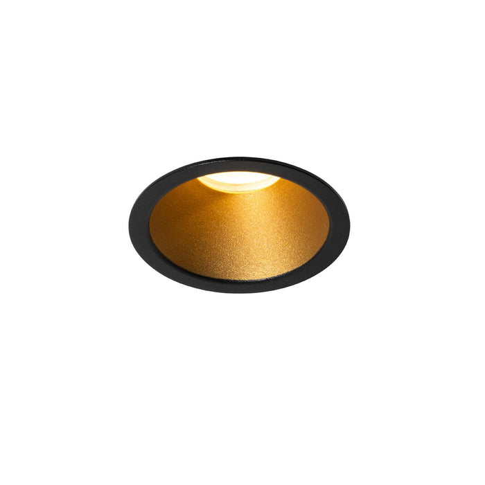 QAZQA Set van 6 moderne inbouwspots zwart met goud GU10 35mm IP44 -