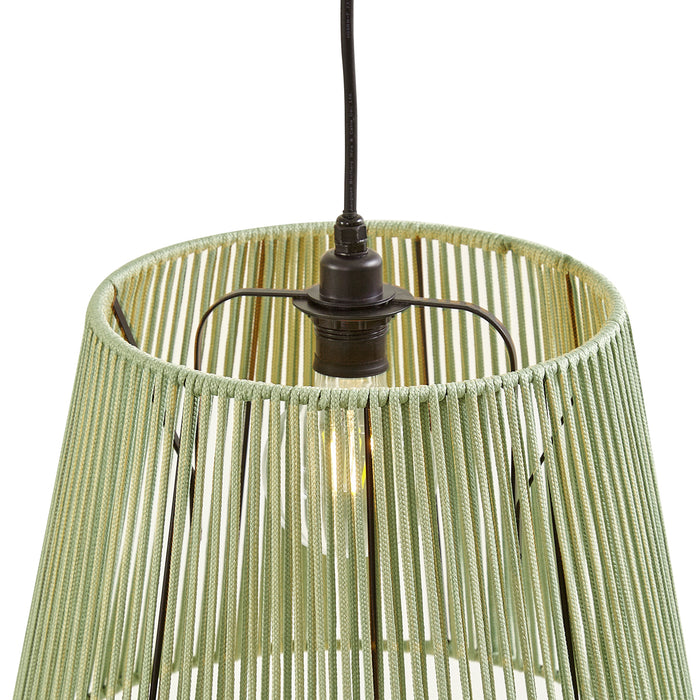 QAZQA Buiten hanglamp zwart met multicolor kappen van touw 3-lichts