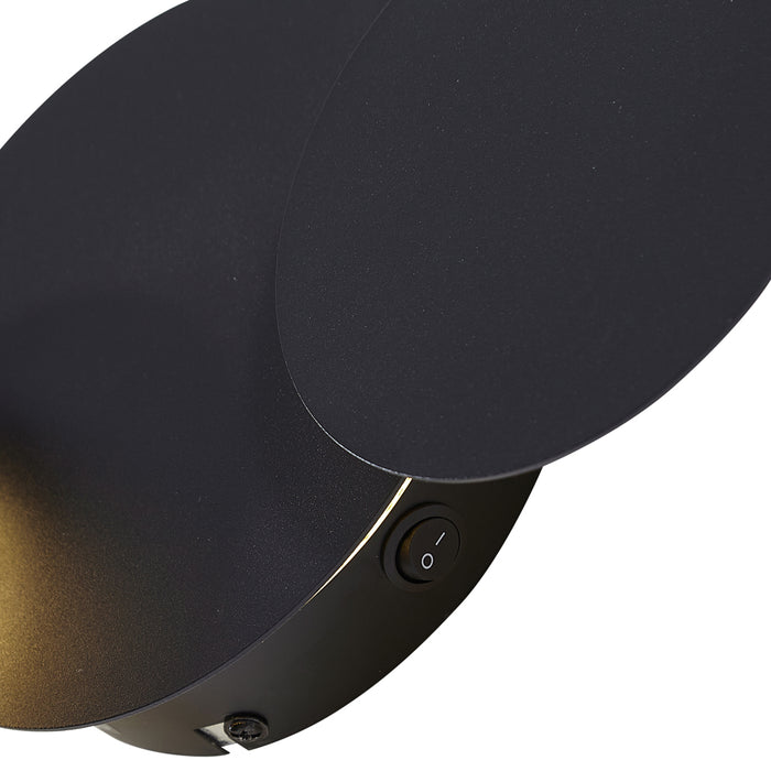 QAZQA Moderne wandlamp zwart incl. LED 3-staps dimbaar 3-lichts-