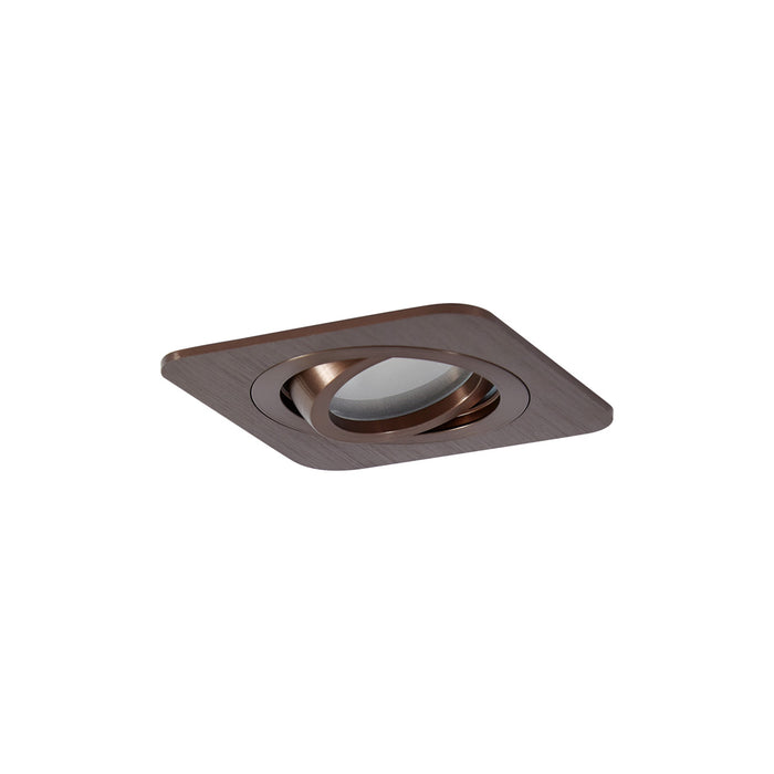 QAZQA Afgeronde inbouwspot donkerbrons GU10 50mm draai- en kantelbaar