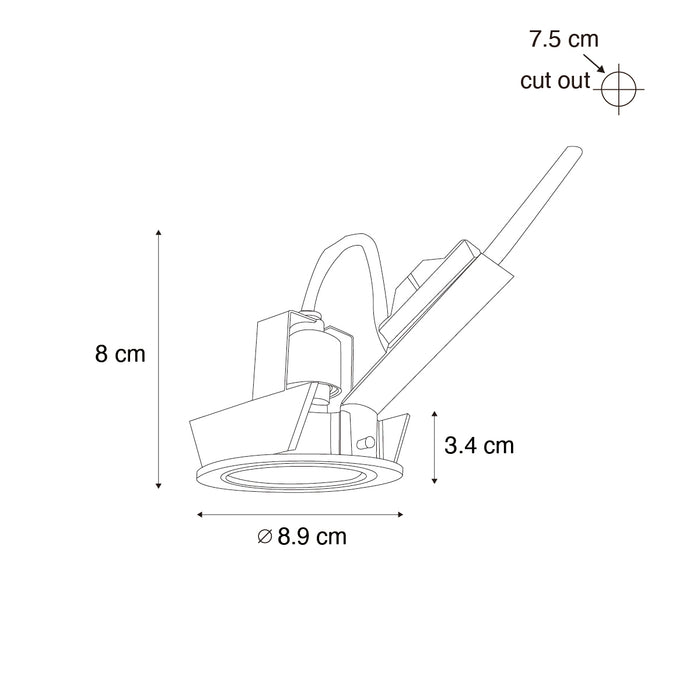 QAZQA Smart inbouwspot donkerbrons kantelbaar incl. Wifi GU10 50mm -