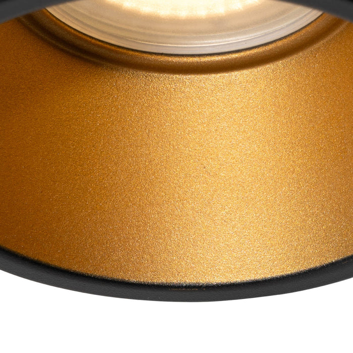 QAZQA Set van 6 moderne inbouwspots zwart met goud GU10 50mm IP44 -