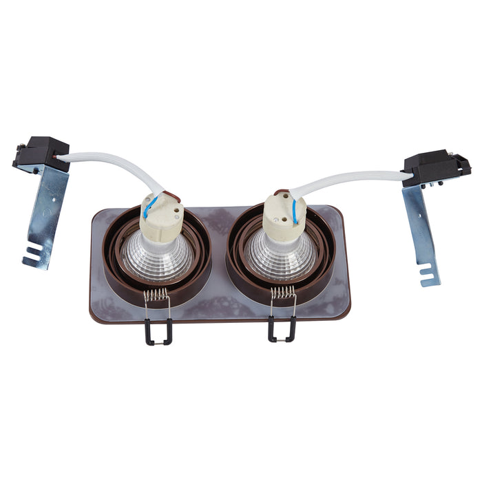 QAZQA Set van 6 afgeronde inbouwspots donkerbrons GU10 50mm draai- en