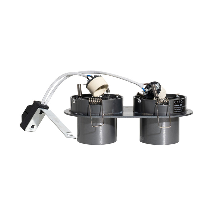 QAZQA Set van 6 inbouwspots gunmetal GU10 50mm 2-lichts - Installa