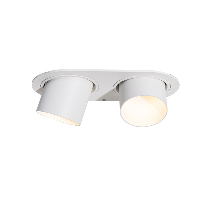 QAZQA Set van 6 inbouwspots wit GU10 50mm 2-lichts - Installa