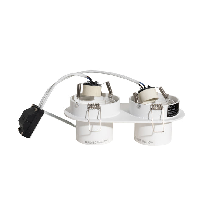 QAZQA Set van 6 inbouwspots wit GU10 50mm 2-lichts - Installa