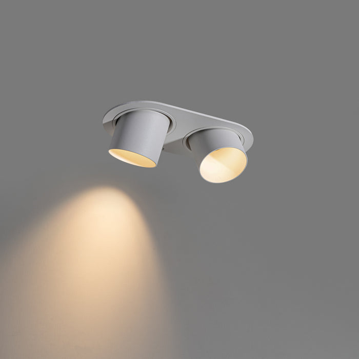 QAZQA Set van 6 inbouwspots wit GU10 50mm 2-lichts - Installa