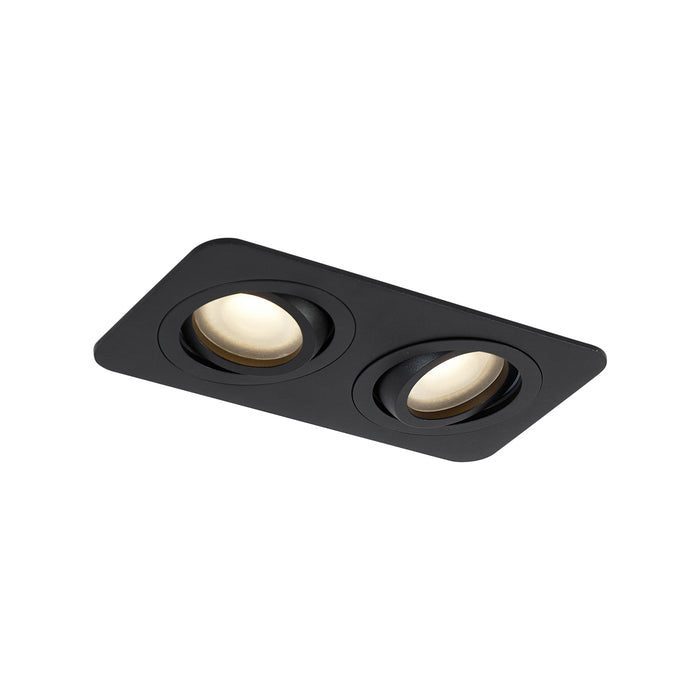QAZQA Set van 6 Afgeronde inbouwspot zwart GU10 50mm draai- en