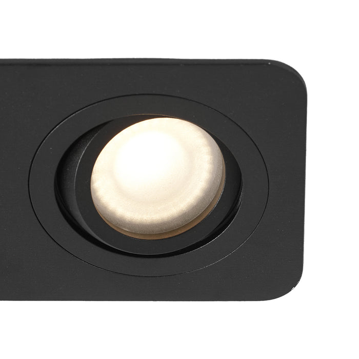 QAZQA Set van 6 Afgeronde inbouwspot zwart GU10 50mm draai- en