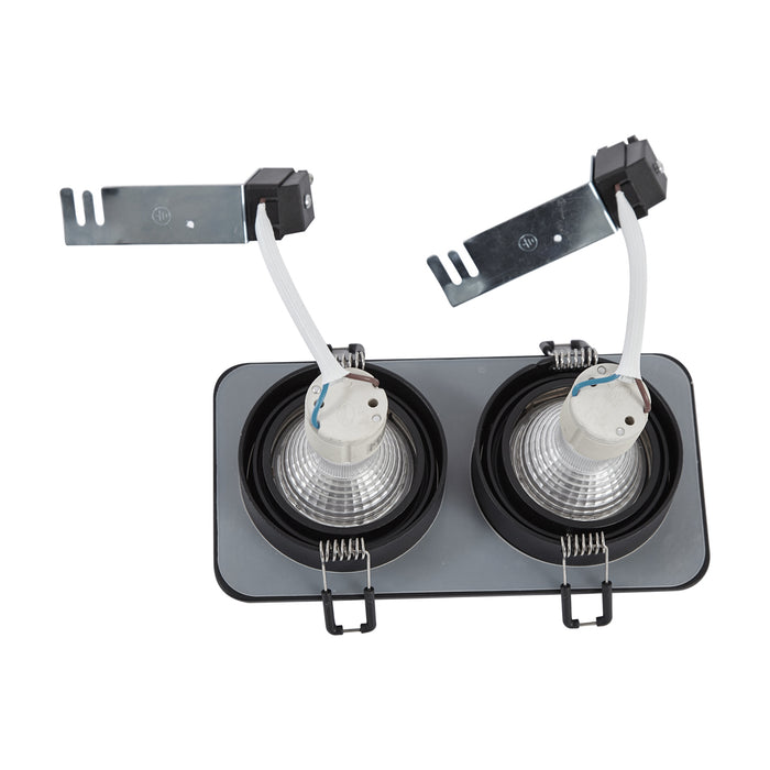 QAZQA Set van 6 Afgeronde inbouwspot zwart GU10 50mm draai- en