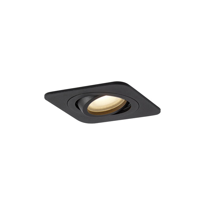 QAZQA Afgeronde inbouwspot zwart GU10 50mm draai- en kantelbaar IP44