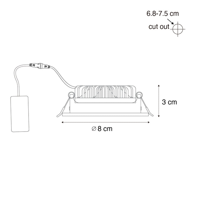 QAZQA Set van 6 moderne inbouwspots wit 8,2cm incl. LED IP54 ultra