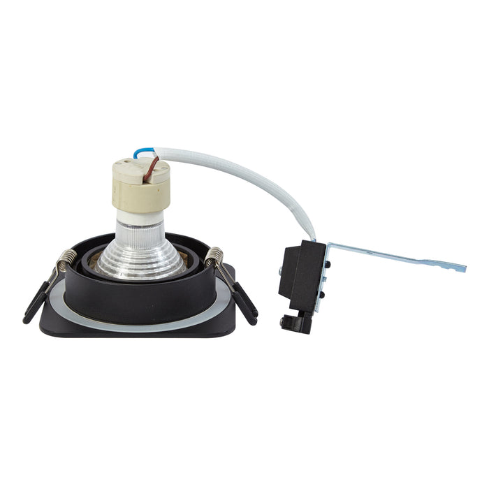 QAZQA Afgeronde inbouwspot zwart GU10 50mm draai- en kantelbaar IP44