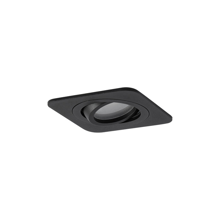 QAZQA Afgeronde inbouwspot zwart GU10 50mm draai- en kantelbaar IP44