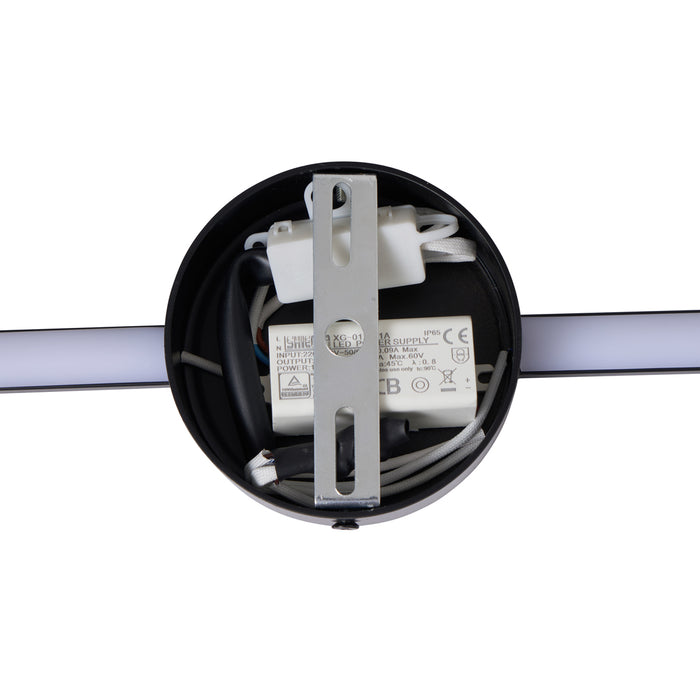 QAZQA Moderne wandlamp zwart 100cm incl. LED - Clockwise