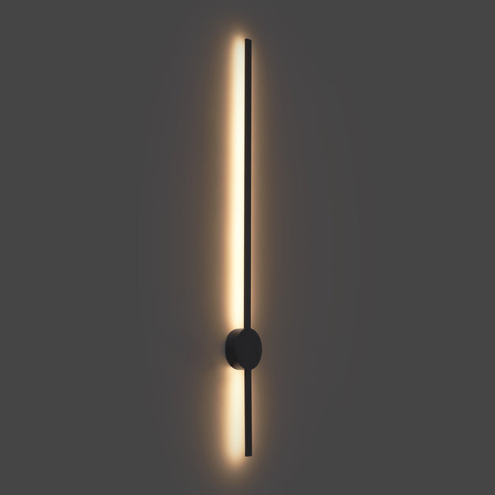QAZQA Moderne wandlamp zwart 100cm incl. LED - Clockwise