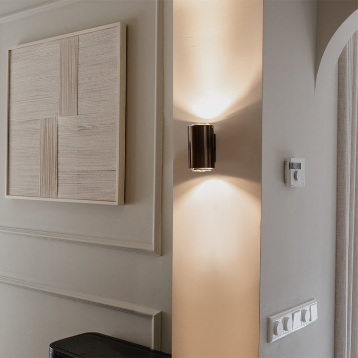 QAZQA Smart wandlamp donkerbrons rond 2-lichts incl. 2 Wifi GU10 50mm