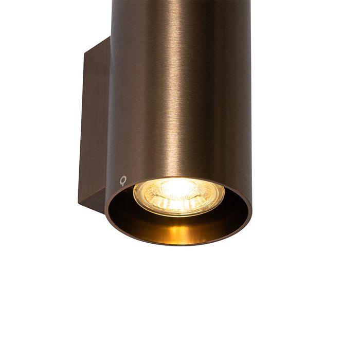 QAZQA Smart wandlamp donkerbrons rond 2-lichts incl. 2 Wifi GU10 50mm
