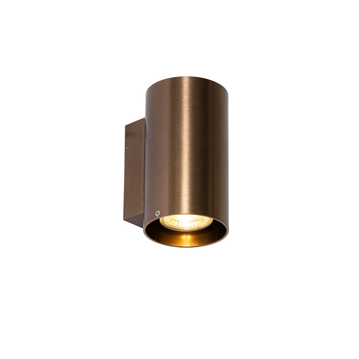 QAZQA Smart wandlamp donkerbrons rond 2-lichts incl. 2 Wifi GU10 50mm