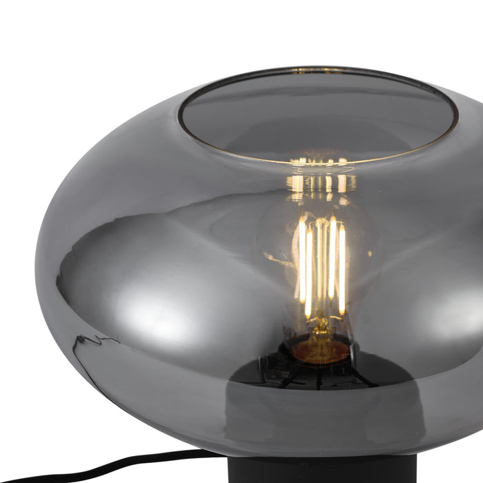 QAZQA Design tafellamp zwart met smoke glas - Umbrella