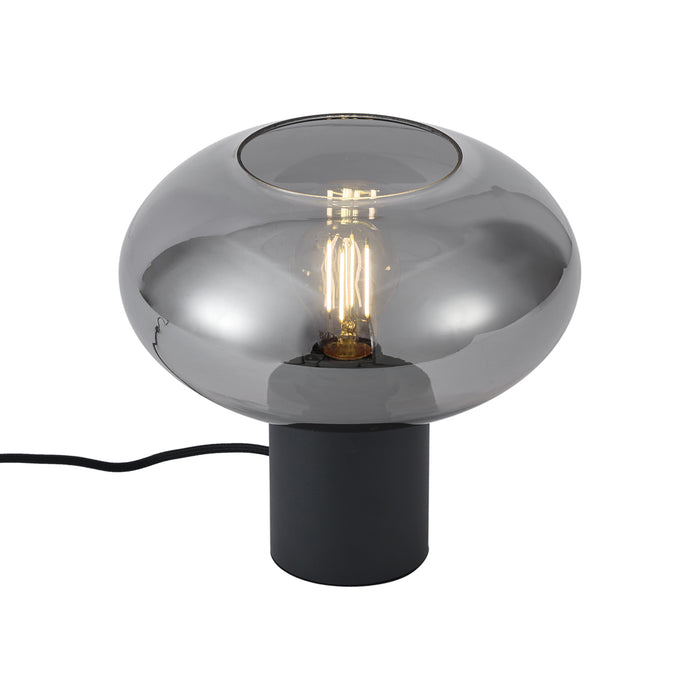 QAZQA Design tafellamp zwart met smoke glas - Umbrella