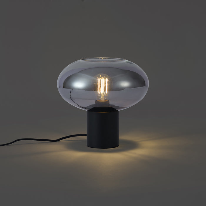 QAZQA Design tafellamp zwart met smoke glas - Umbrella