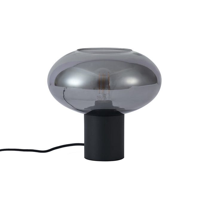 QAZQA Design tafellamp zwart met smoke glas - Umbrella