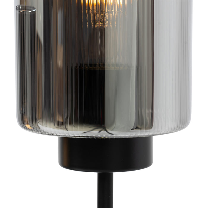 QAZQA Smart tafellamp zwart met smoke glas 2-lichts incl. 2 Wifi ST64