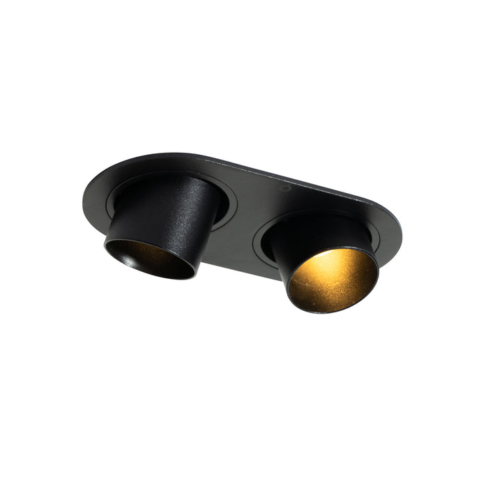 QAZQA Set van 6 inbouwspots zwart GU10 35mm kantelbaar 2-lichts -