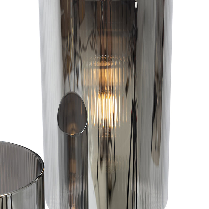 QAZQA Smart tafellamp zwart met smoke glas 2-lichts incl. 2 Wifi ST64