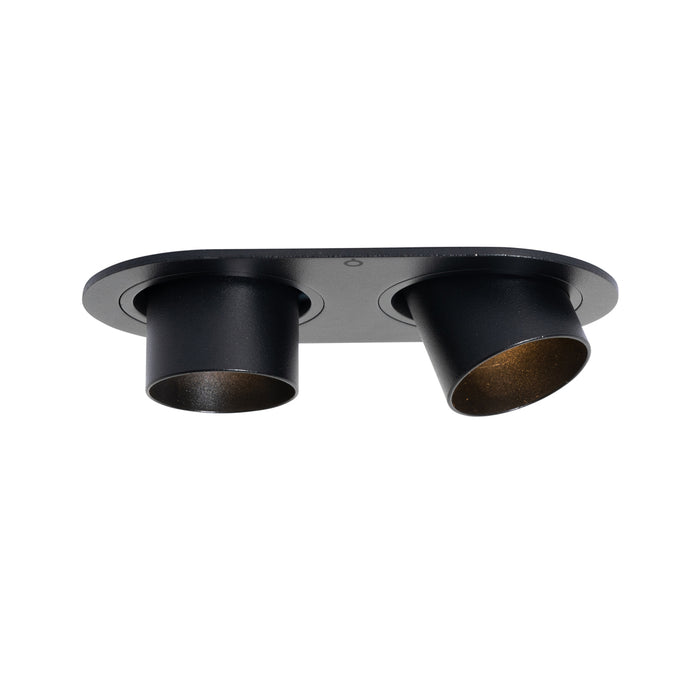QAZQA Set van 6 inbouwspots zwart GU10 35mm kantelbaar 2-lichts -