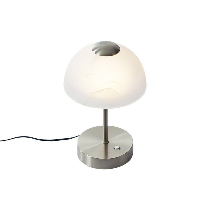 QAZQA Design tafellamp staal met opaal glas incl. LED dimbaar - Joya