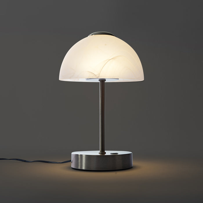 QAZQA Design tafellamp staal met opaal glas incl. LED dimbaar - Joya