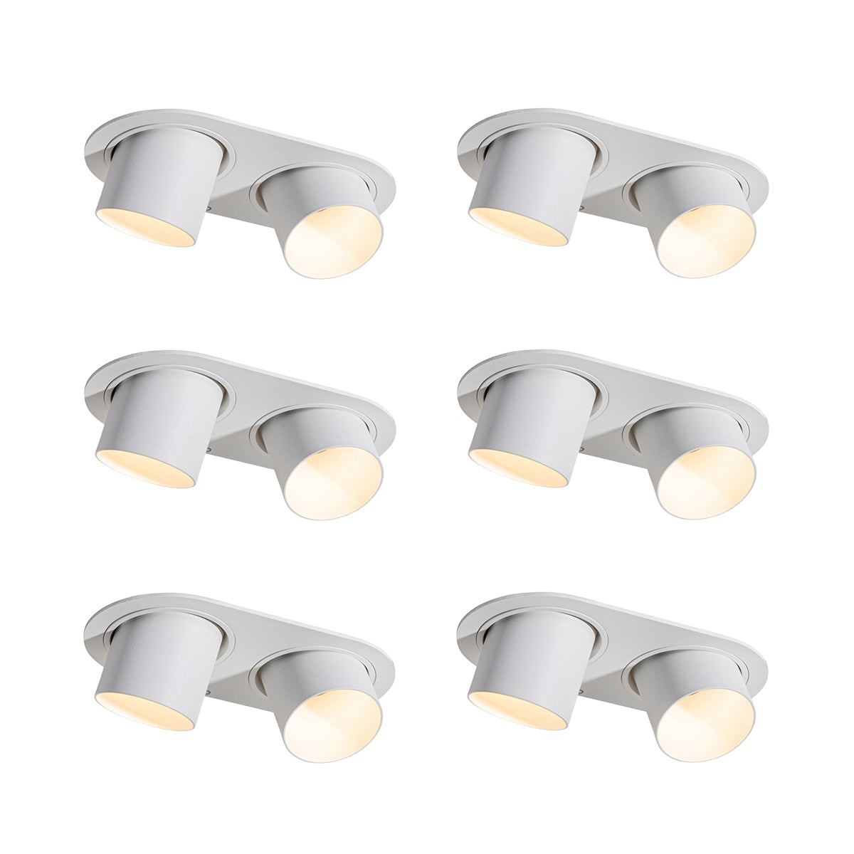 QAZQA Set van 6 inbouwspots wit GU10 50mm 2-lichts - Installa