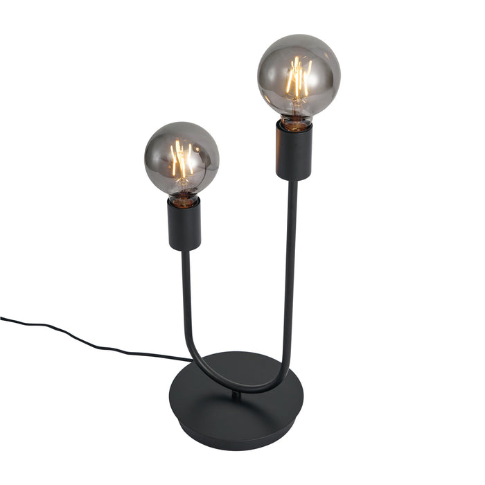 QAZQA Art Deco tafellamp zwart 2-lichts - Tuning