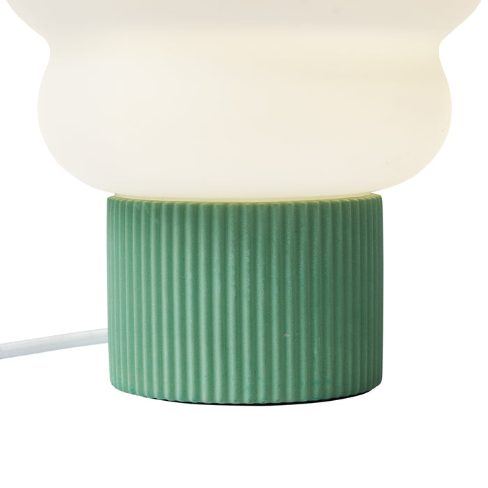 QAZQA Japandi tafellamp groen met opaal glas 18cm - Miele