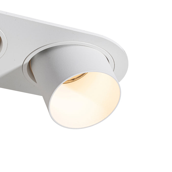 QAZQA Set van 6 inbouwspots wit GU10 50mm 2-lichts - Installa