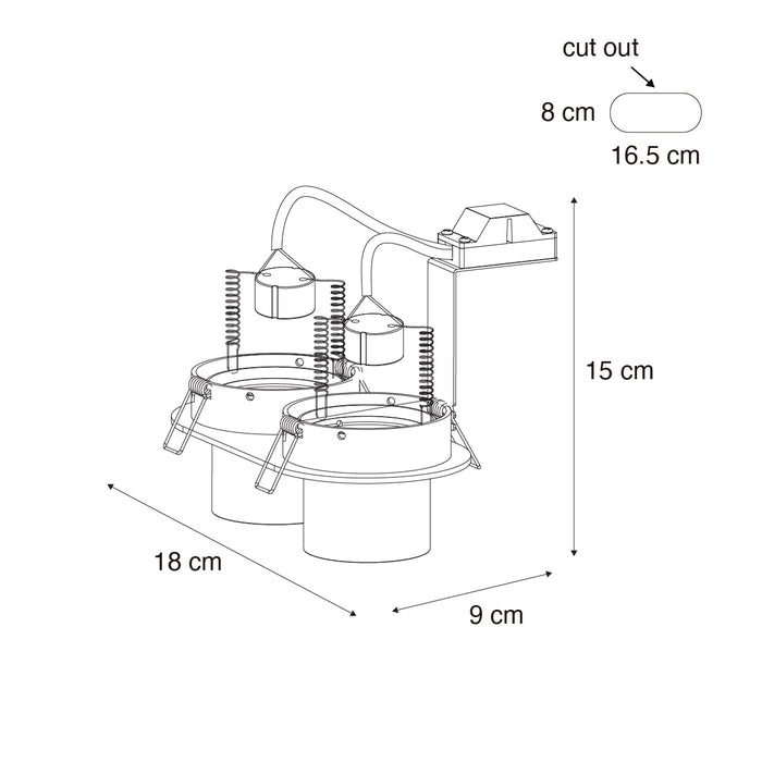 QAZQA Set van 6 inbouwspots wit GU10 50mm 2-lichts - Installa