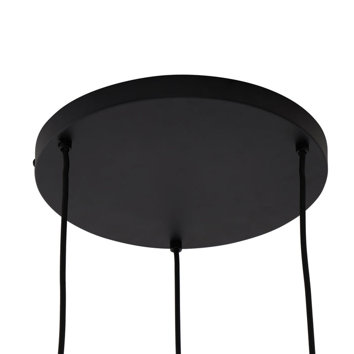 QAZQA Bohemian hanglamp zwart met bamboe 3-lichts - Lily