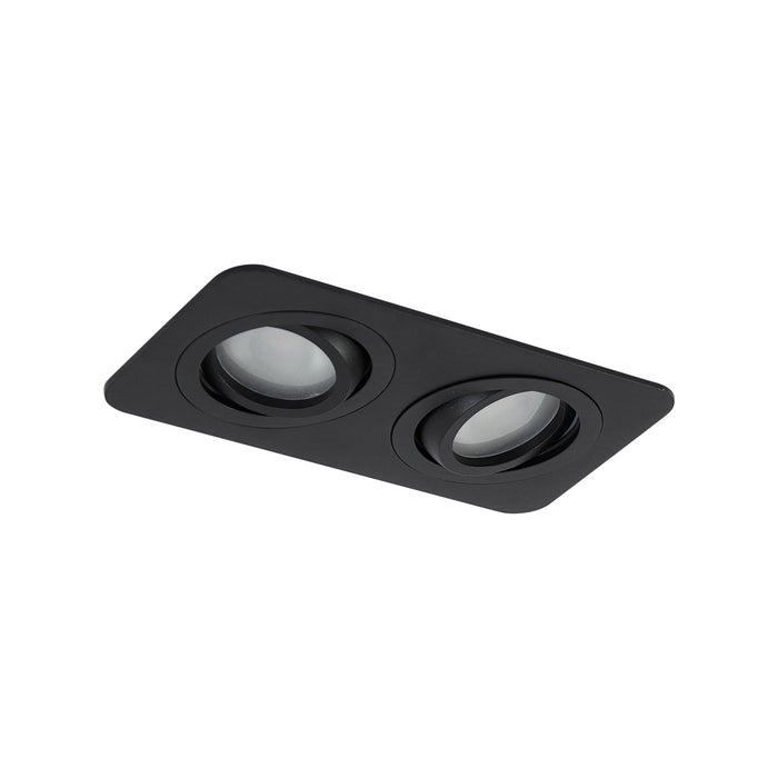QAZQA Afgeronde inbouwspot zwart GU10 50mm draai- en kantelbaar IP44