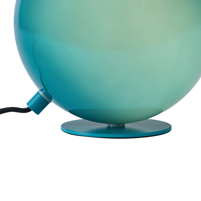 QAZQA Retro tafellamp blauw met glas - Mabel